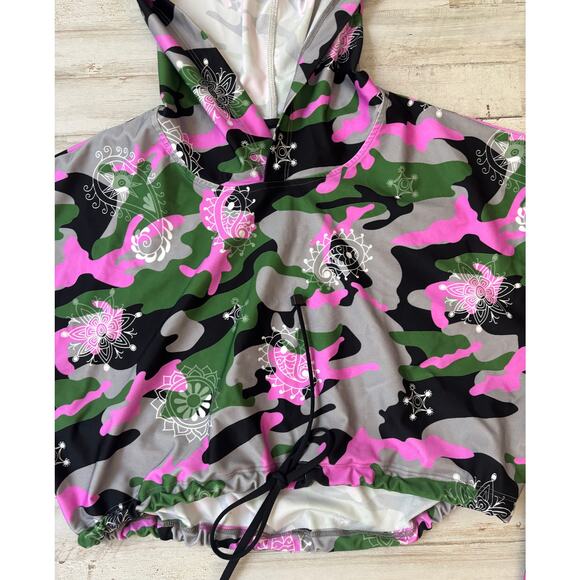 Koral Womens Clover Energy Cropped ls Hoodie Bandana Troop sz S EUC - Picture 4 of 5